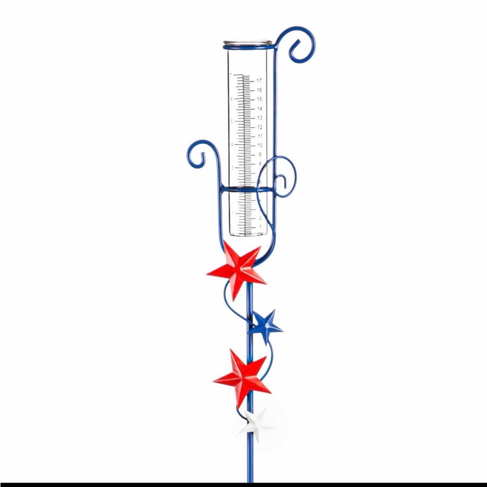 NWT - Patriotic Garden Rain Gauge Stake - Picture 2 of 4